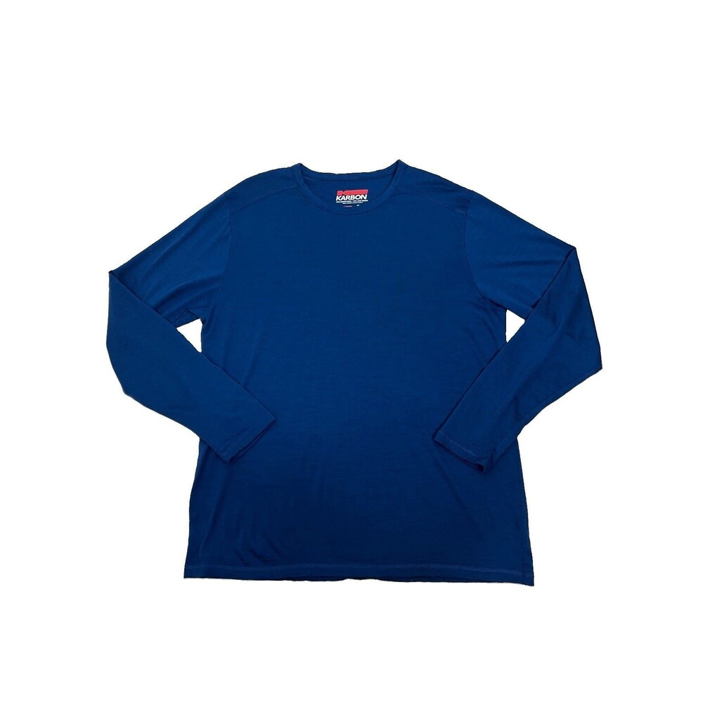 Karbon Shirt Mens XL Navy Merino Wool Long Sleeve Base Layer Outdoor Read
